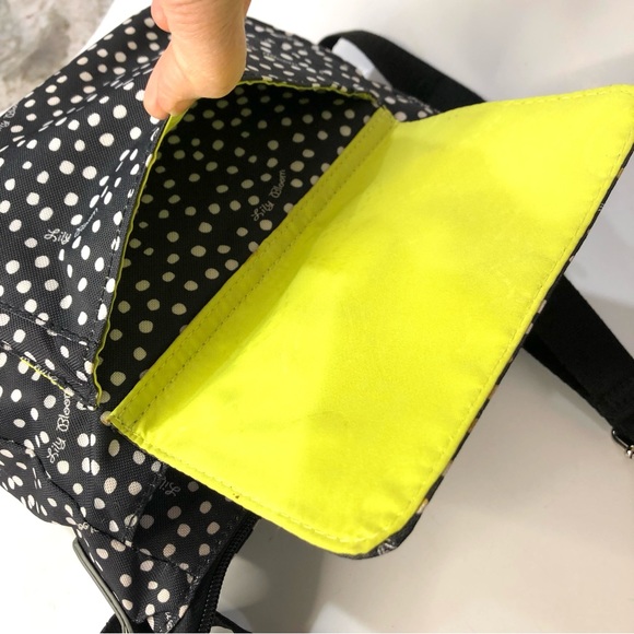 Lily Bloom Black & Cream Dot Crossbody Bag. New, Never Used. Cute Lime Interior. - Picture 5 of 14